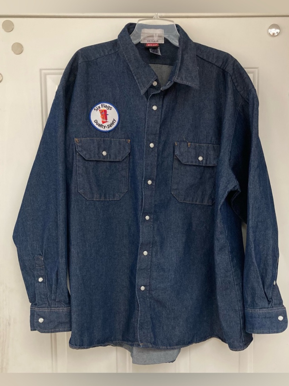 🔸👷‍♂️🔸Six Flags Denim Shirt Jacket - Dark Blue Lightweight